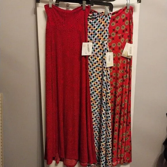Lularoe Maxi Skirt Strapless Dress Sz XXS Stretch Colorful Boho Comfy Cute Lot 3