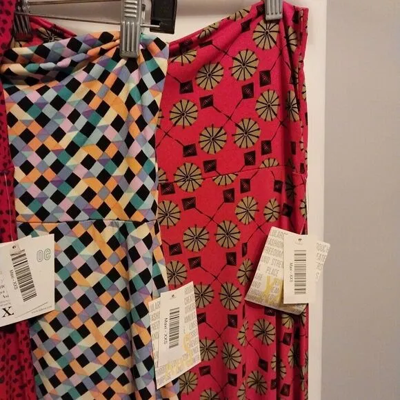 Lularoe Maxi Skirt Strapless Dress Sz XXS Stretch Colorful Boho Comfy Cute Lot 3