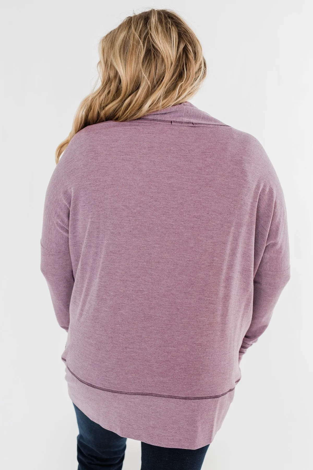 Magic Moments Drop Shoulder Cardigan- Dark Lavender