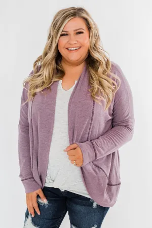 Magic Moments Drop Shoulder Cardigan- Dark Lavender