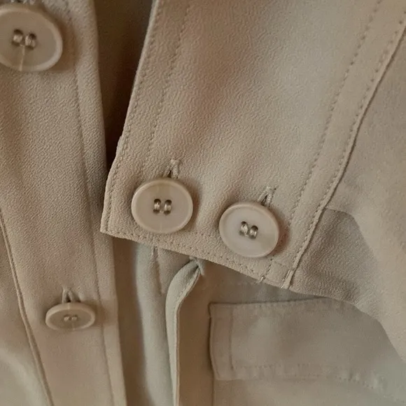 MarlaWynne Wynne Layers Chiffon Safari Jacket Linen Size Small