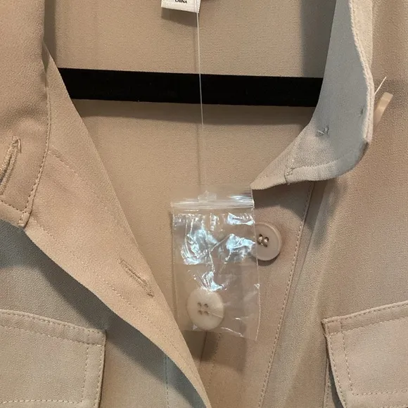 MarlaWynne Wynne Layers Chiffon Safari Jacket Linen Size Small