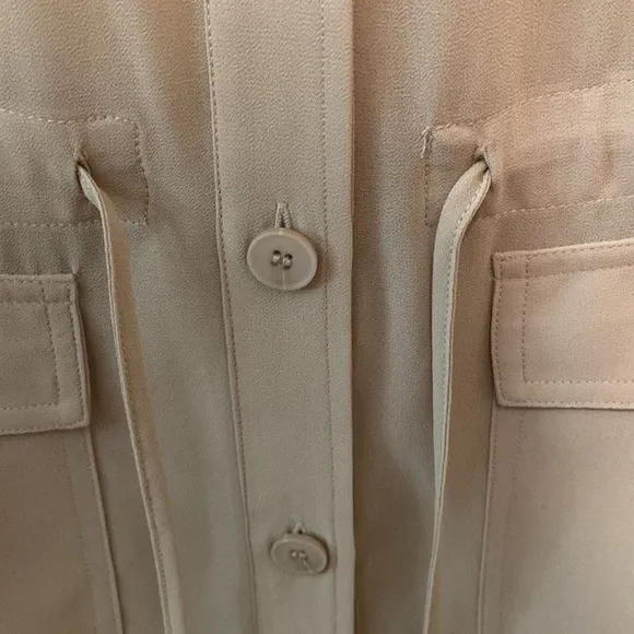 MarlaWynne Wynne Layers Chiffon Safari Jacket Linen Size Small