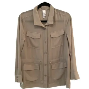 MarlaWynne Wynne Layers Chiffon Safari Jacket Linen Size Small
