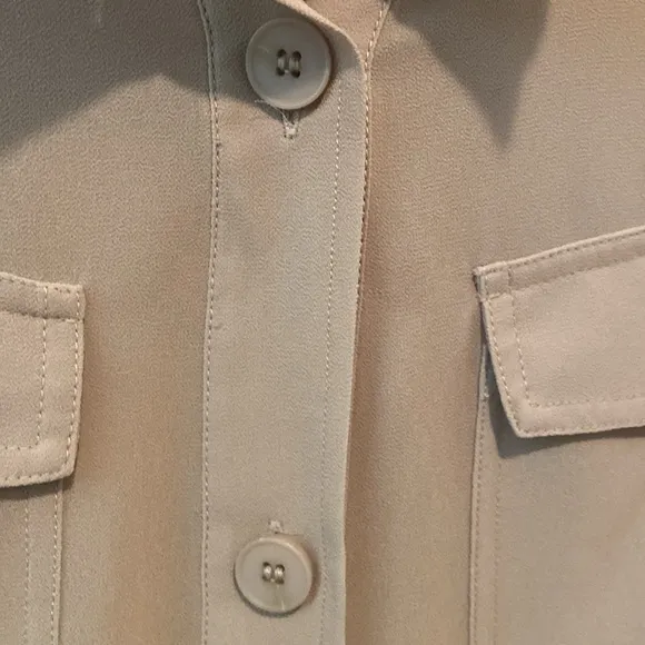 MarlaWynne Wynne Layers Chiffon Safari Jacket Linen Size Small