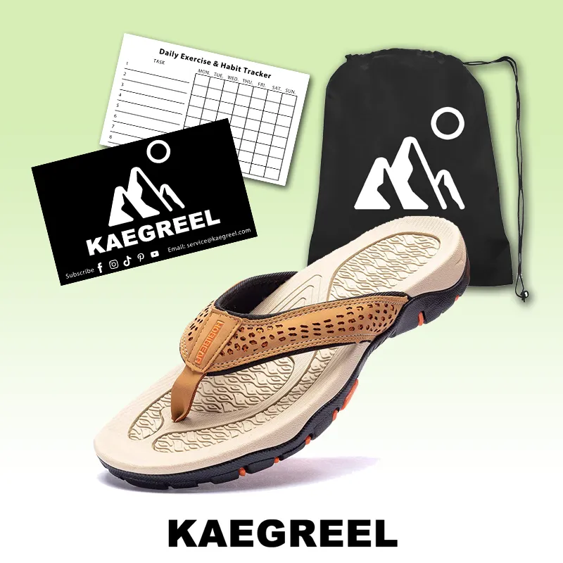 Men Sandals Leather Sport Flip Flops Comfort Casual Outdoor