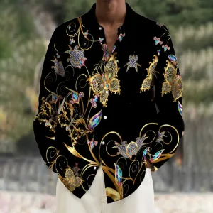 Men's abstract print long sleeve shirt