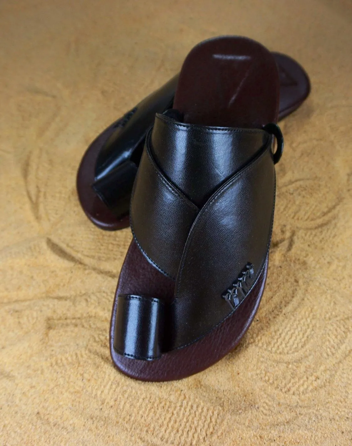 Mens Black Vegan Leather Sandals ~ SandCruisers ~ Traditional Arabian Sandals ~ Great for Outdoors, Beaches, Parks, Lakes, Pools & Parties!