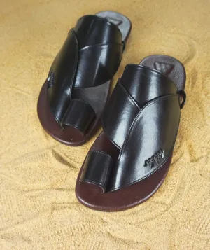 Mens Black Vegan Leather Sandals ~ SandCruisers ~ Traditional Arabian Sandals ~ Great for Outdoors, Beaches, Parks, Lakes, Pools & Parties!