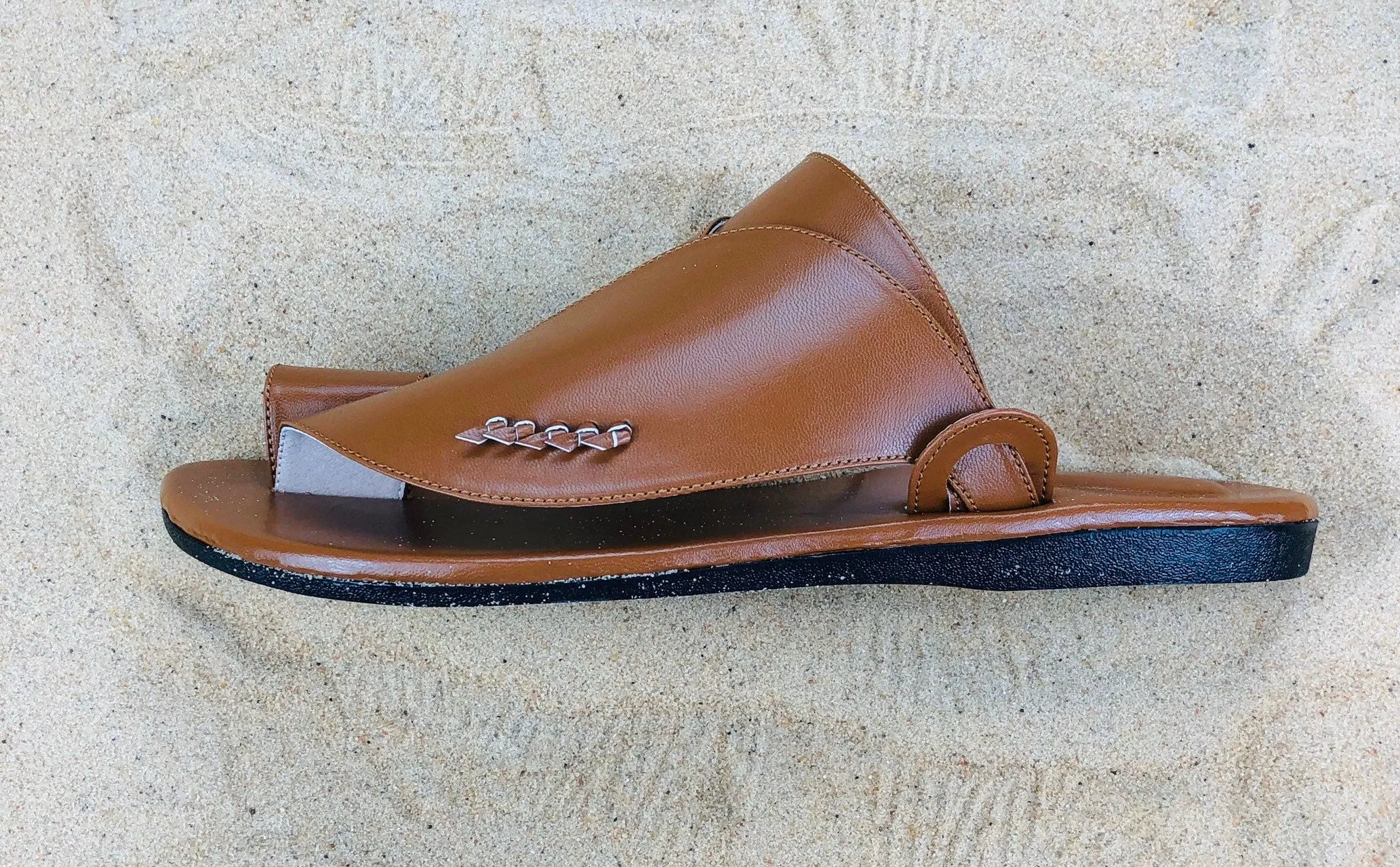 Mens Caramel Vegan Leather Sandals ~ SandCruisers ~ Traditional Arabian Sandals ~ Great for Outdoors, Beaches, Parks, Pools & Parties!