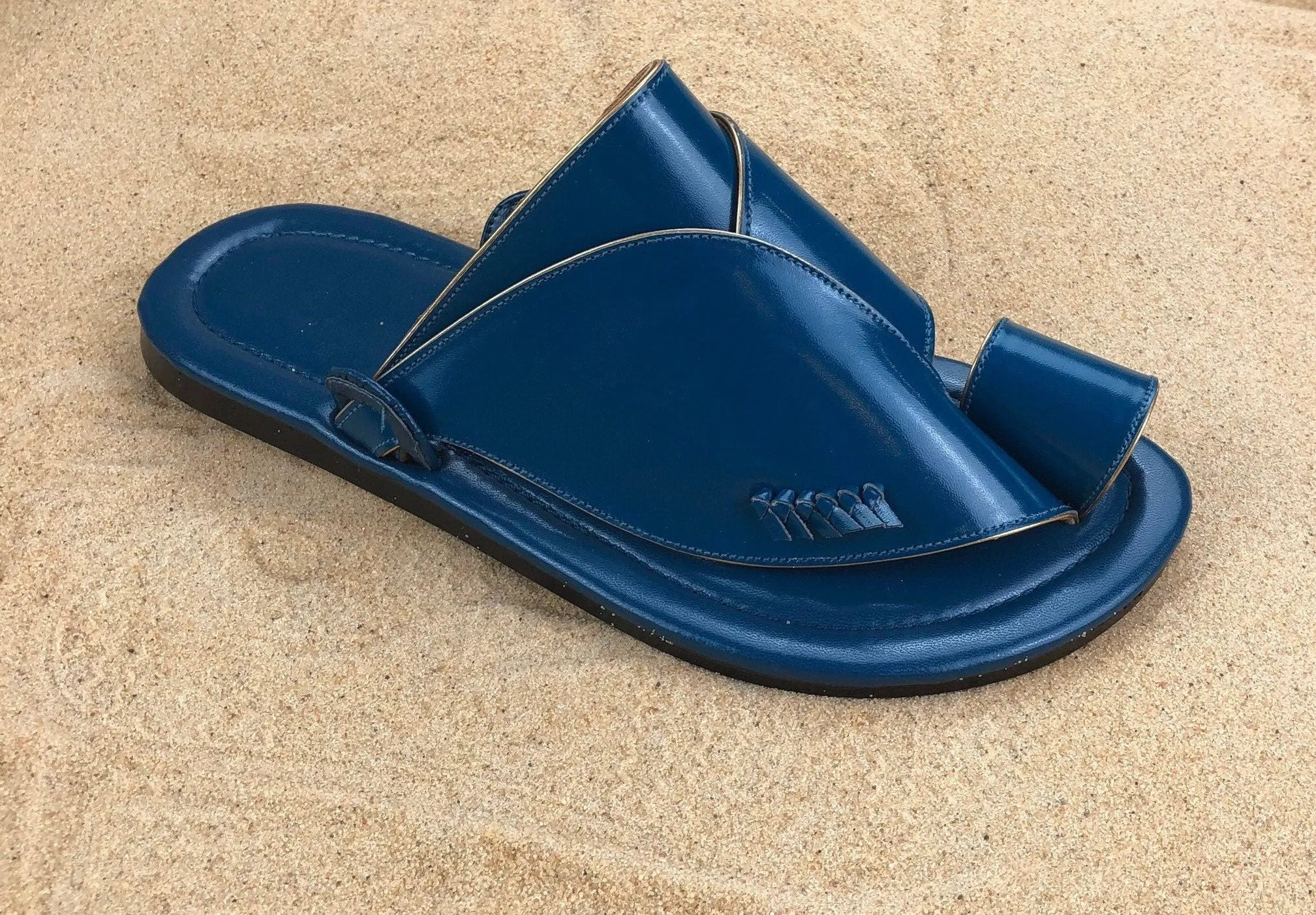 Mens Royal Blue Vegan Leather Sandals ~ SandCruisers ~ Traditional Arabian Sandals ~ Great for Outdoors, Beaches, Parks, Pools & Parties!