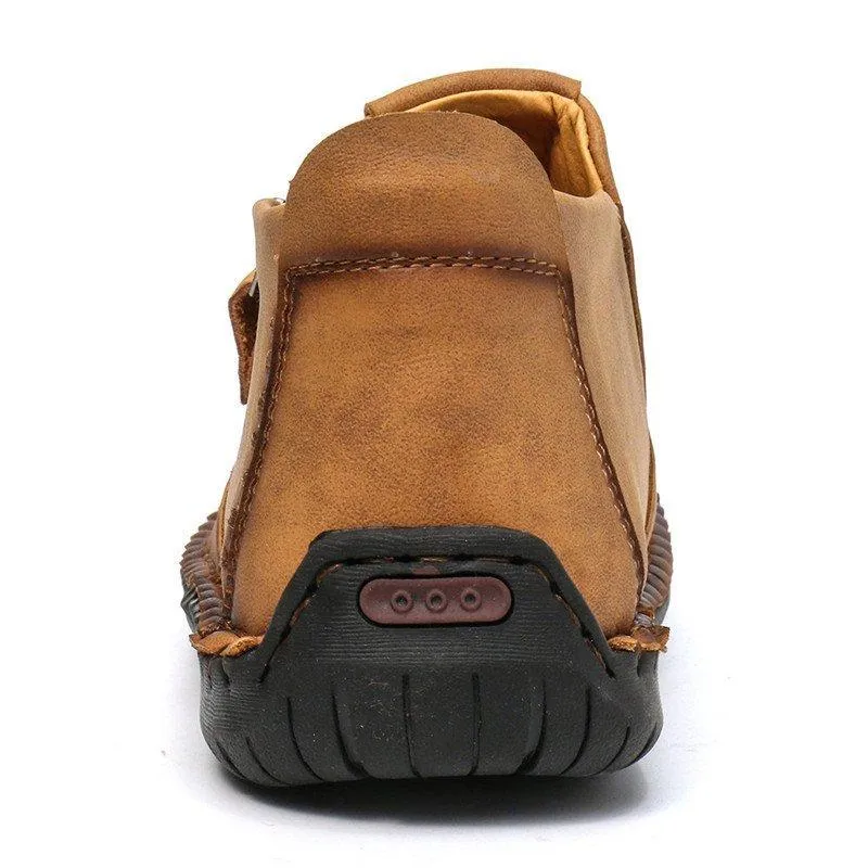 Mostelo™ - Men's Hand Stitching Leather Non Slip Side Zipper Casual Boots
