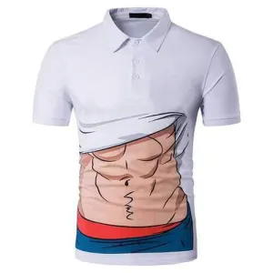 Muscle Cartoon Printed Funny Golf Shirt