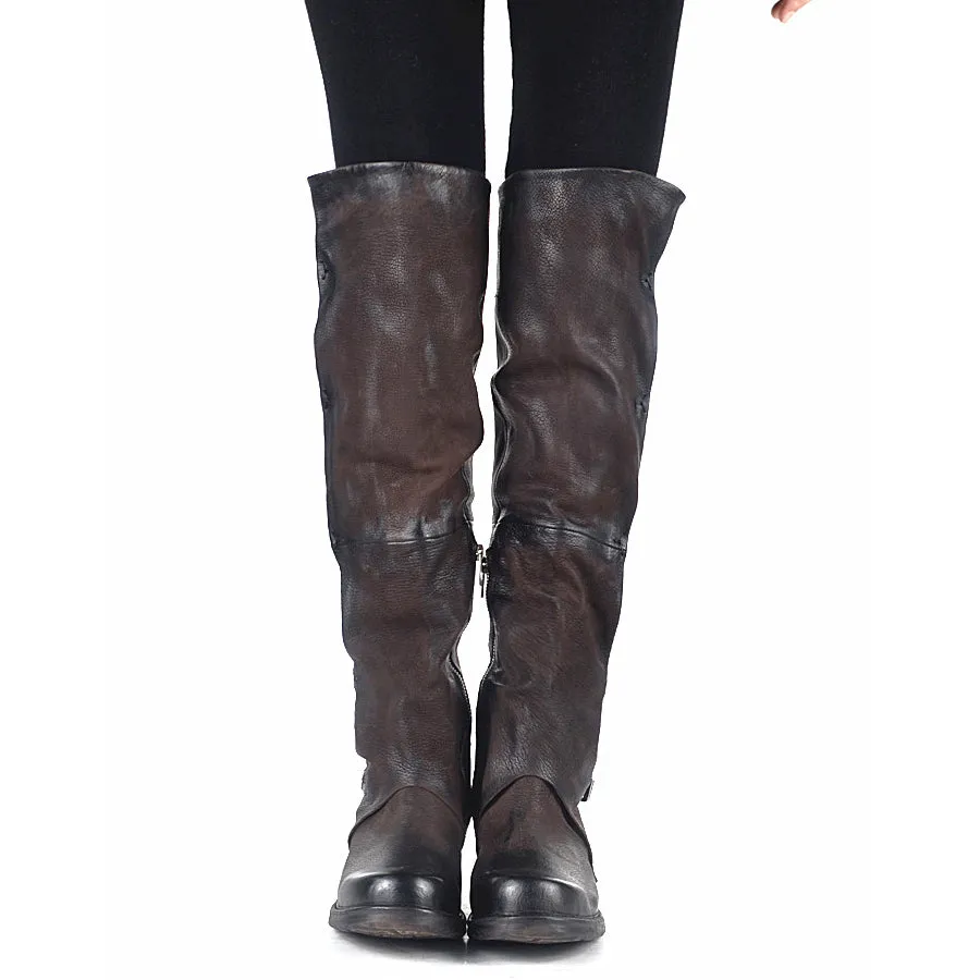 New Women Over The Knee Boots Vinatge Winter Riding Boots Flat Shoes Woman Platform Botas Zipper Buckle Boot