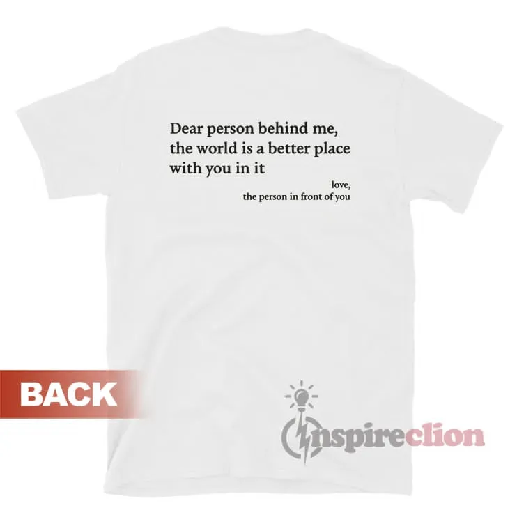NEW 'You Are Enough, Dear Person Behind Me' Men's Casual Short-Sleeve Tee - Breathable Polyester, Crew Neck, Perfect For Summer Outings White, Men's Medium