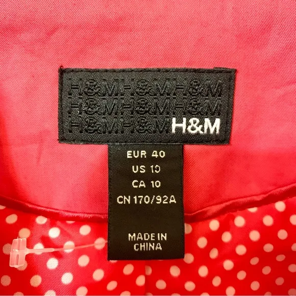 NWOT H&amp;M Coral Pink Trench Coat - Size 10