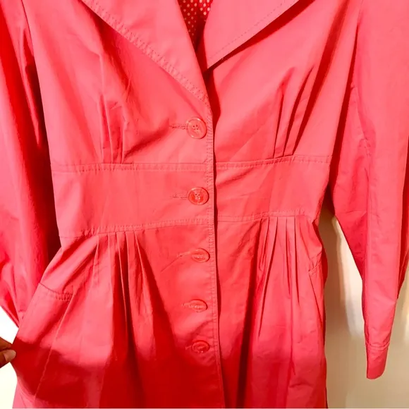 NWOT H&amp;M Coral Pink Trench Coat - Size 10