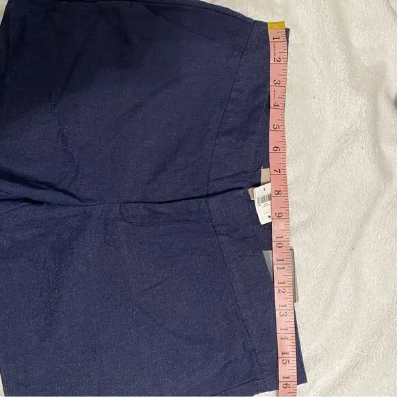 NWT Banana Republic Hamptons Dark Denim Blue Shimmer Shorts 3 1/2&quot;