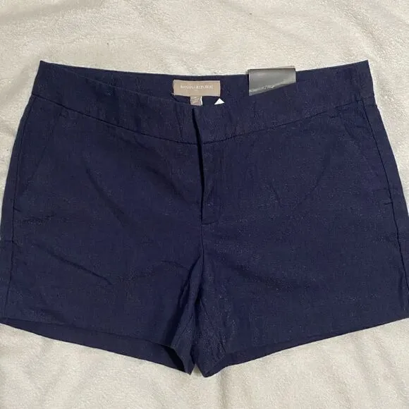 NWT Banana Republic Hamptons Dark Denim Blue Shimmer Shorts 3 1/2&quot;