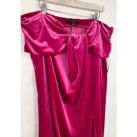 NWT Eloquii Velvet Twist Front Slit Midi Skirt, Pink - Size 20