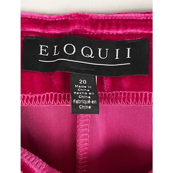 NWT Eloquii Velvet Twist Front Slit Midi Skirt, Pink - Size 20