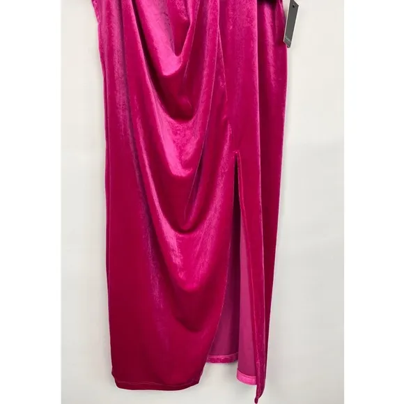 NWT Eloquii Velvet Twist Front Slit Midi Skirt, Pink - Size 20