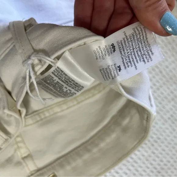 NWT Mother Insider Crop Step Fray White Denim Jeans Black Stripe Pants Stretch