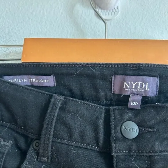 NYDJ Marilyn Straight Black Jeans