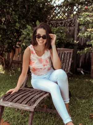 Olivia Tie Dye Crop Top (Pink/Multi)