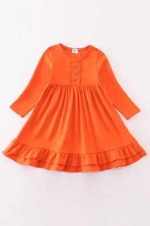 Orange Ruffle Girl Dress