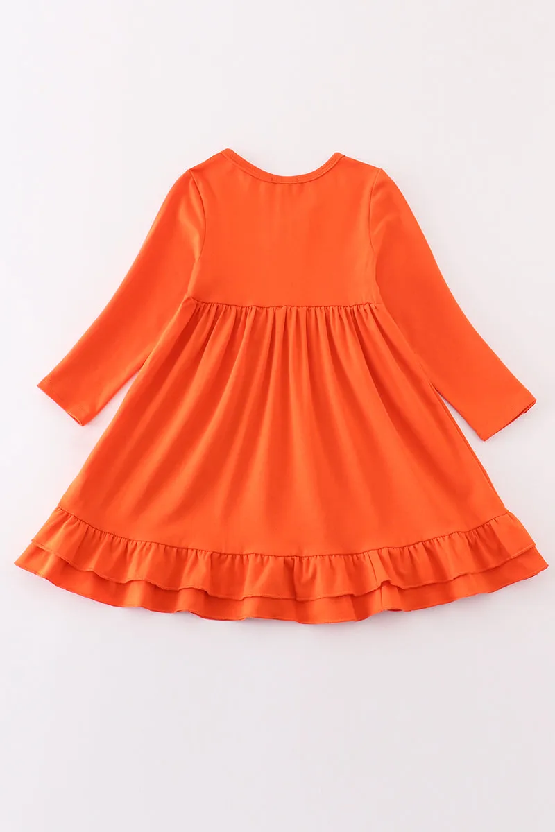 Orange Ruffle Girl Dress