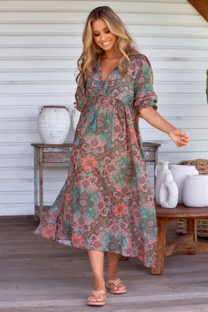 Penny Midi Dress - Cedar