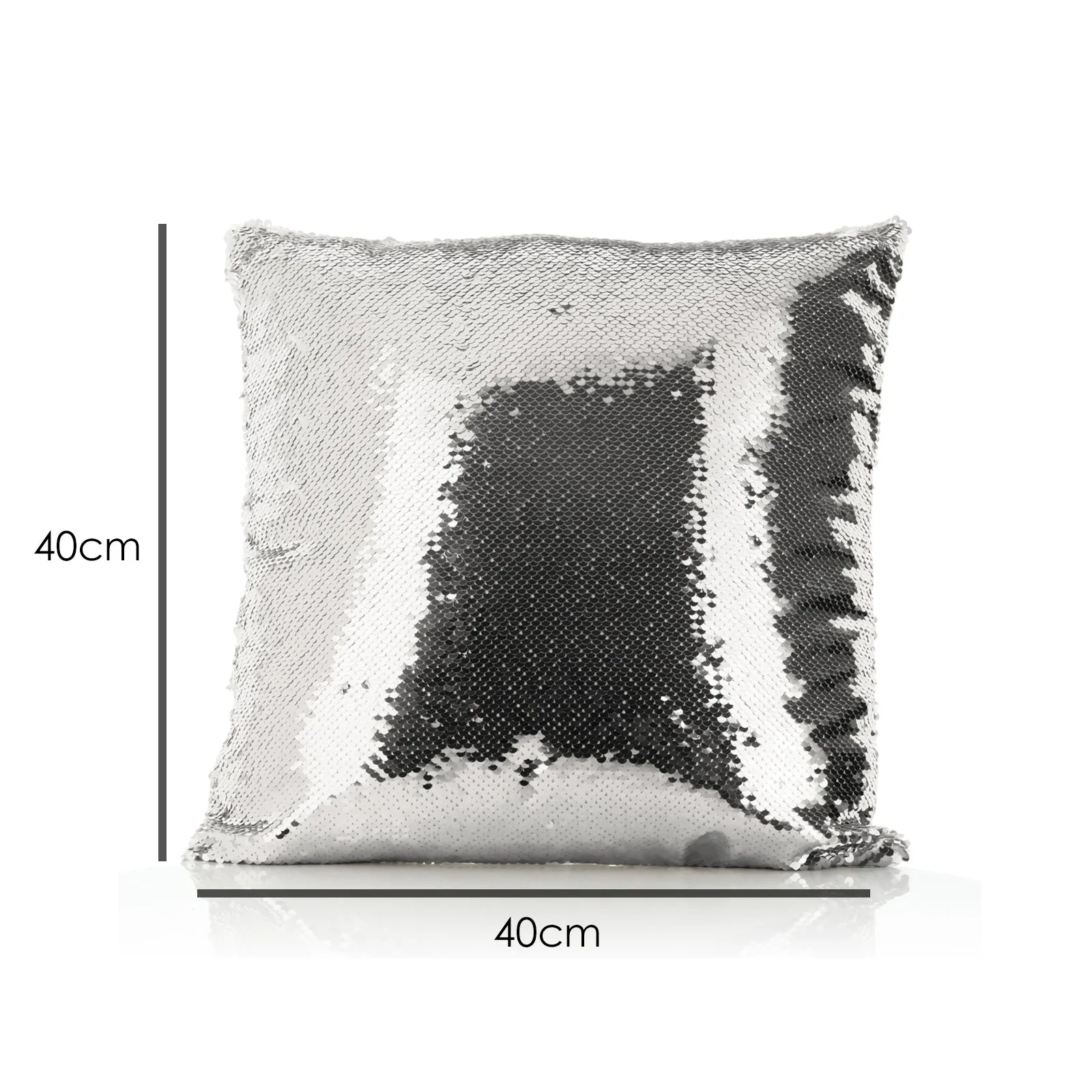 Personalised Sequin Cushion with Welcoming Text and Relaxing Mum and Baby Hippos