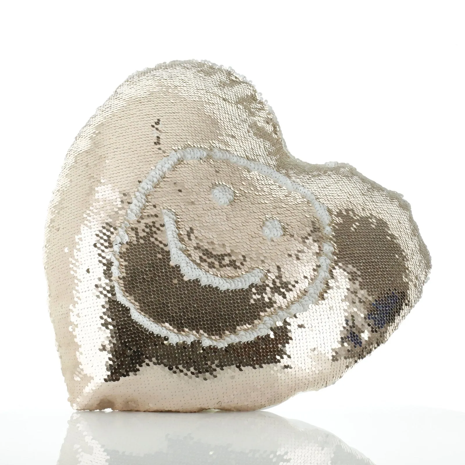 Personalised Sequin Heart Cushion with Cute Text and Light Brown Hair White Dress Ballerina