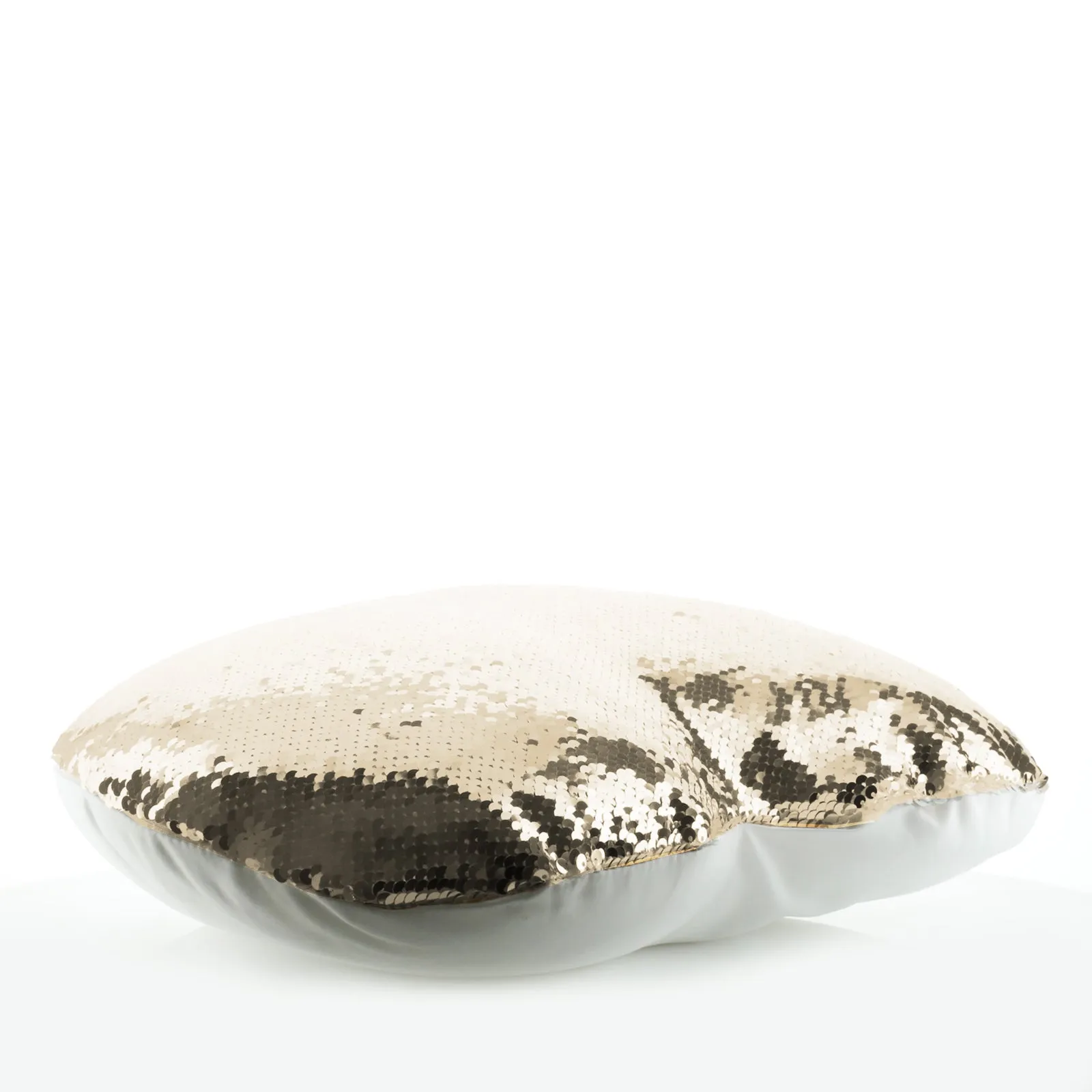 Personalised Sequin Heart Cushion with Stylish Text and Material Hearts Love Message Print