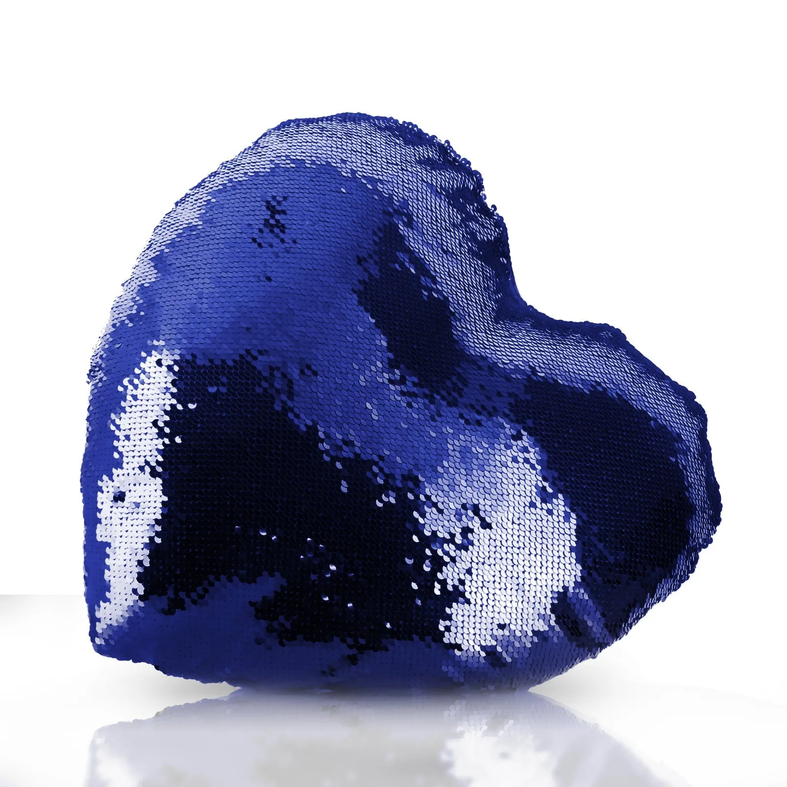 Personalised Sequin Heart Cushion with Stylish Text and Material Hearts Love Message Print
