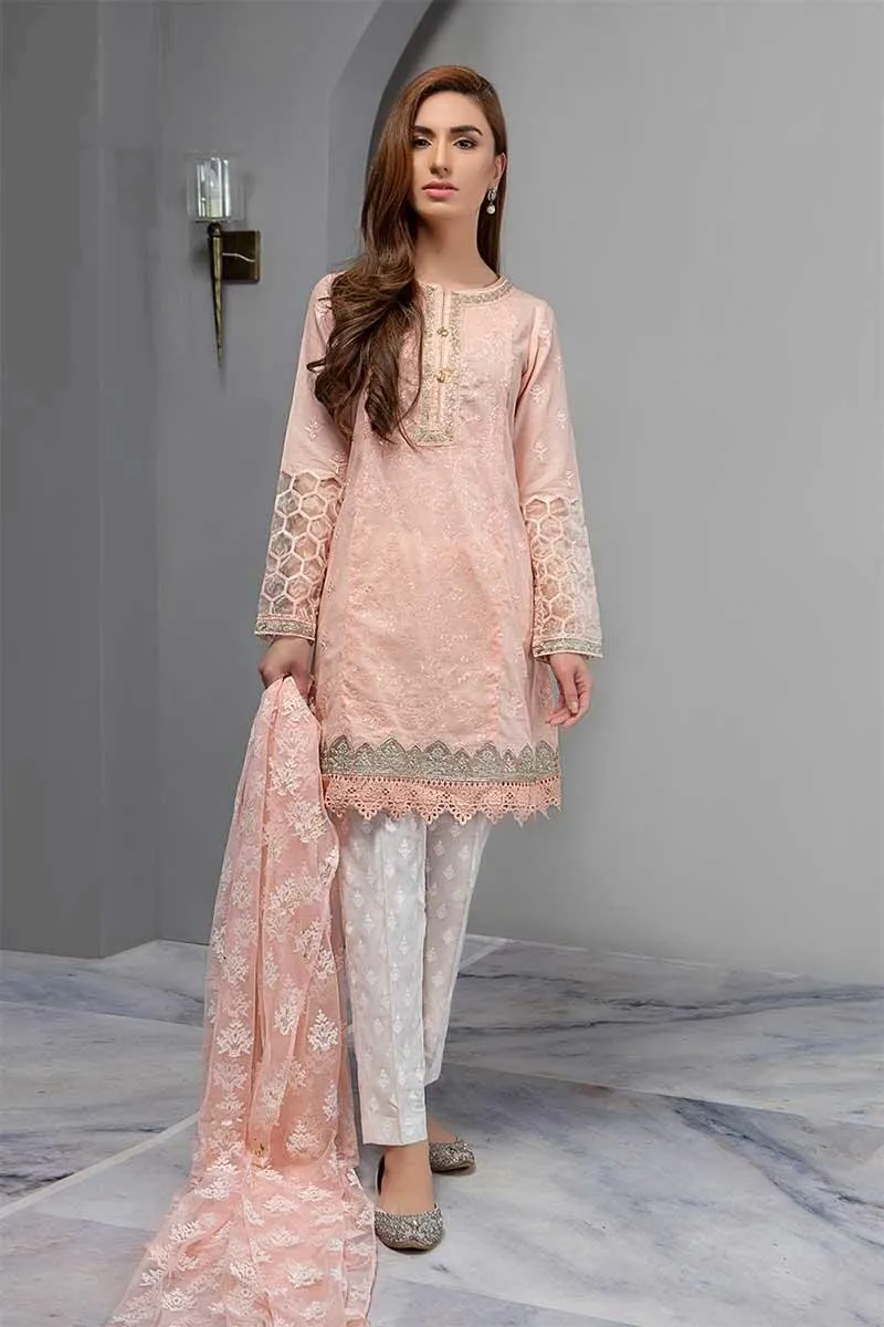 Pink Cutwork Dress By Maria B Model# L 1845