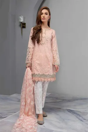 Pink Cutwork Dress By Maria B Model# L 1845