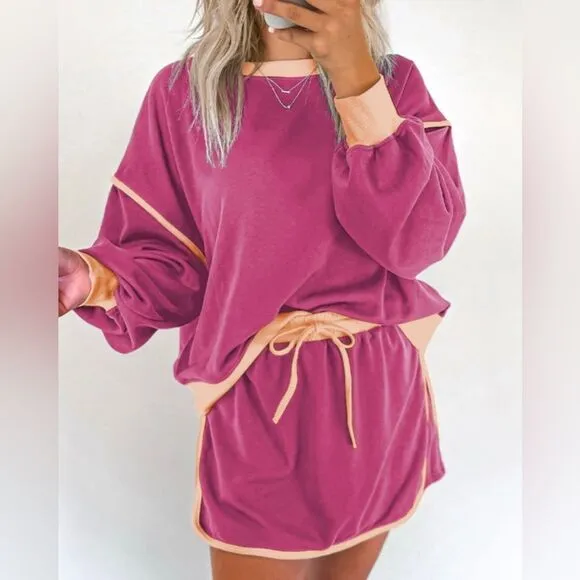 Pink and Orange Skort Set