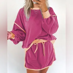 Pink and Orange Skort Set