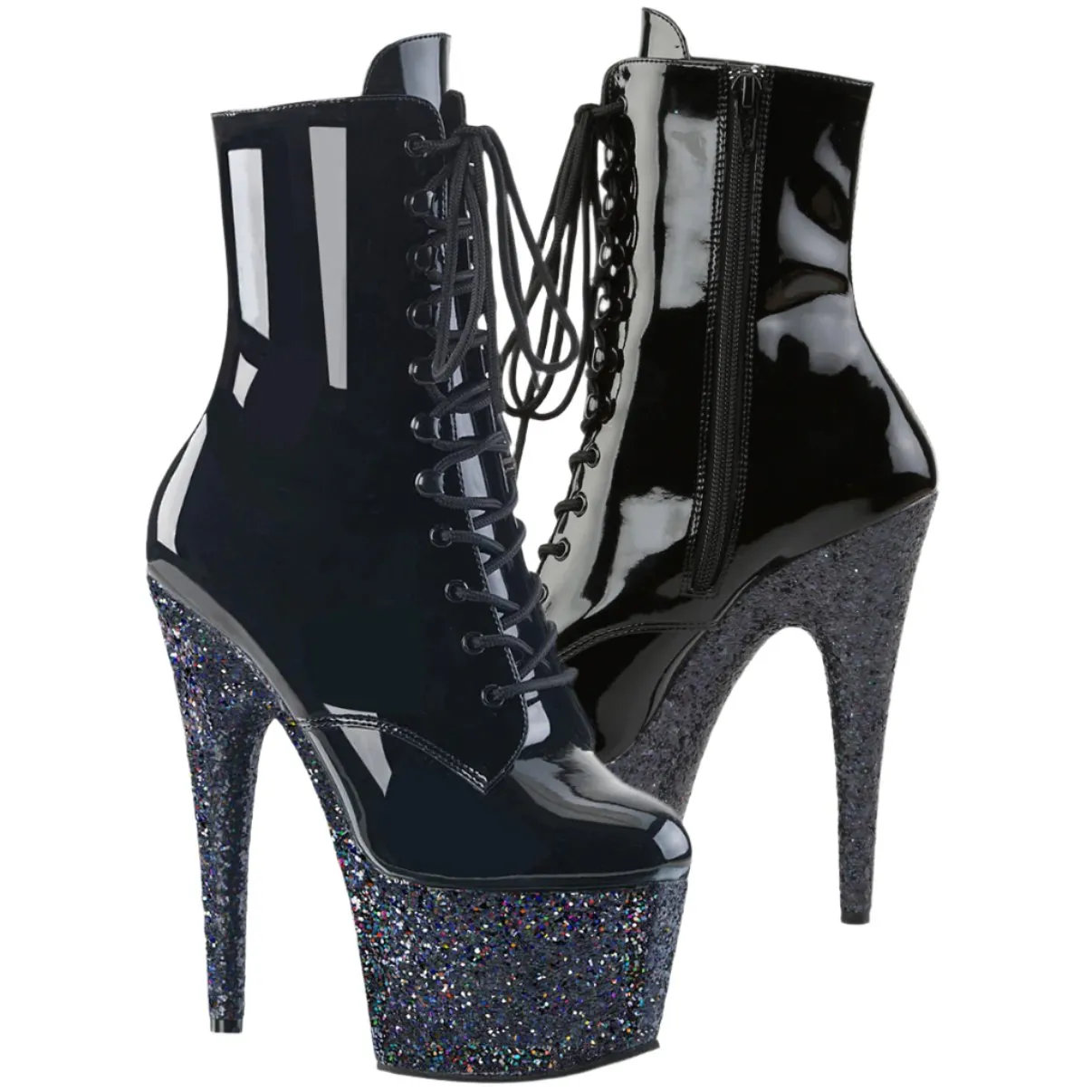 Pleaser ADORE-1020LG Boots Black Glitter