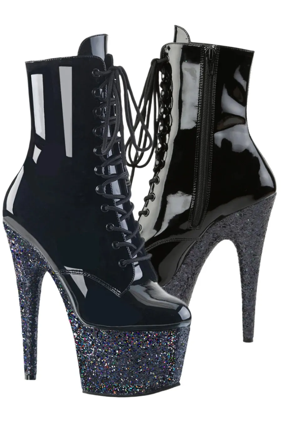 Pleaser ADORE-1020LG Boots Black Glitter