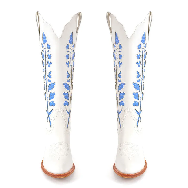 Pointed Toe Embroidery Chunky Heel Fashion Western Boots