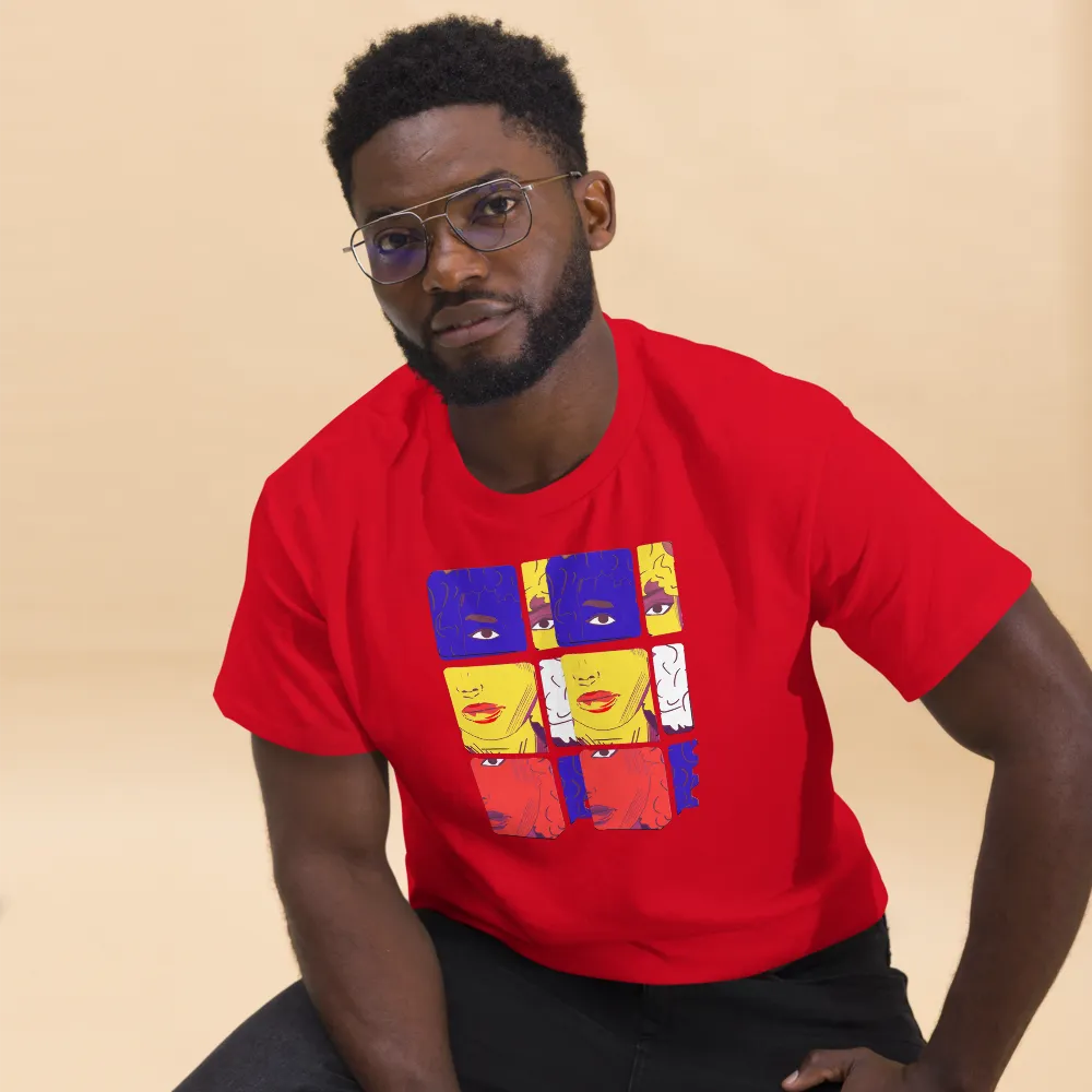 Pop Art Faces Graphic Red T-Shirt