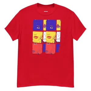 Pop Art Faces Graphic Red T-Shirt