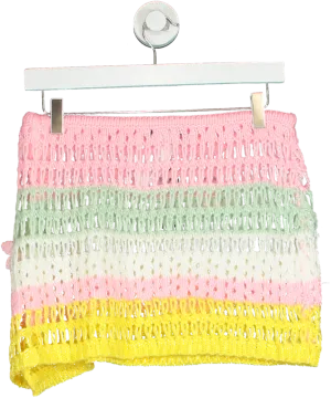 PrettyLittleThing Multicolour Crochet Mini Skirt UK S