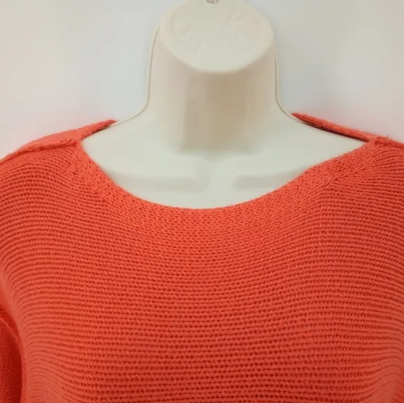 Pure Handknit for Fresh Produce Orange Sweater 100% Cotton M/L
