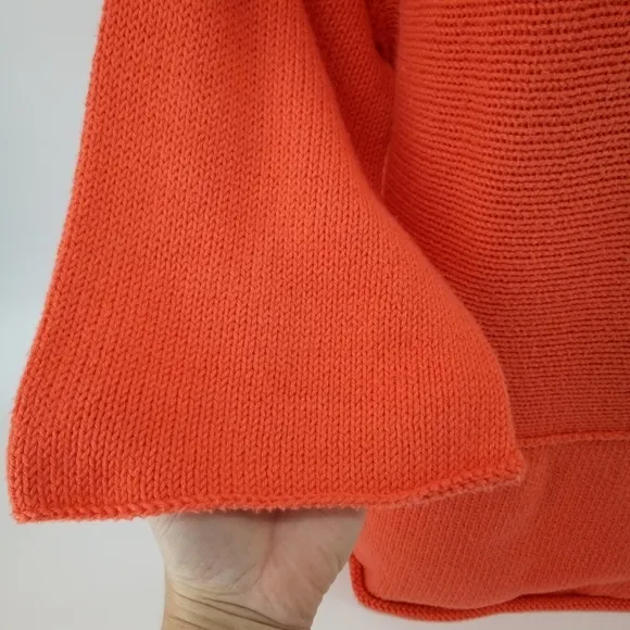 Pure Handknit for Fresh Produce Orange Sweater 100% Cotton M/L