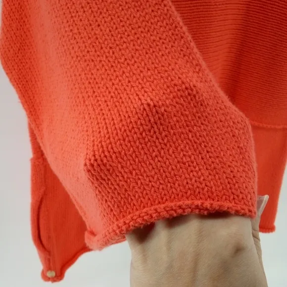 Pure Handknit for Fresh Produce Orange Sweater 100% Cotton M/L