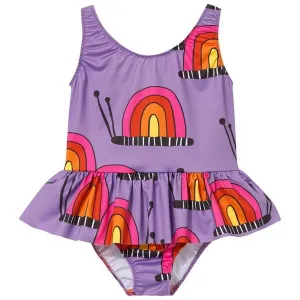 Purple Snails One-Piece Swimsuit - 1 Left Size 10-12 years